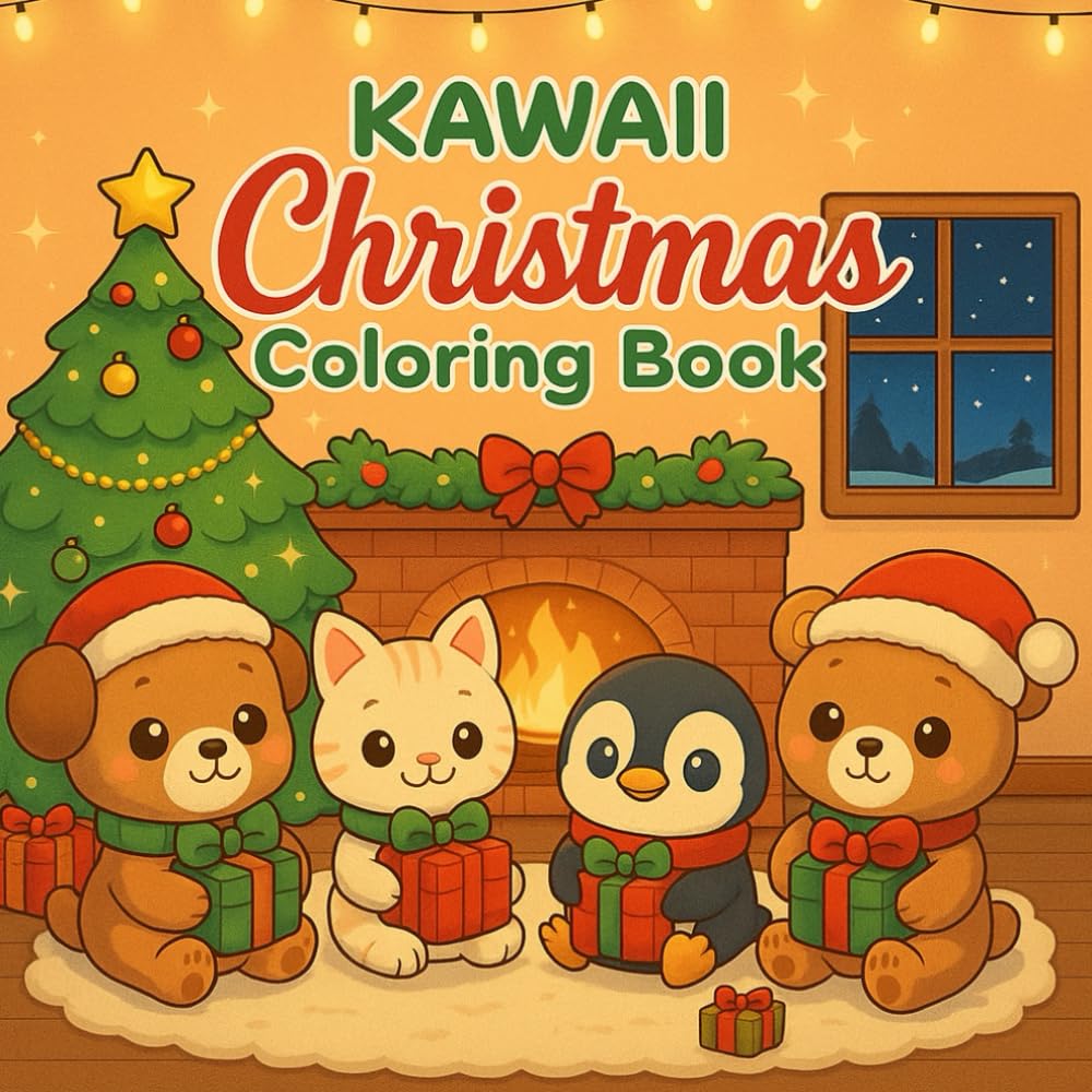 Christmas Kawaii Coloring Book