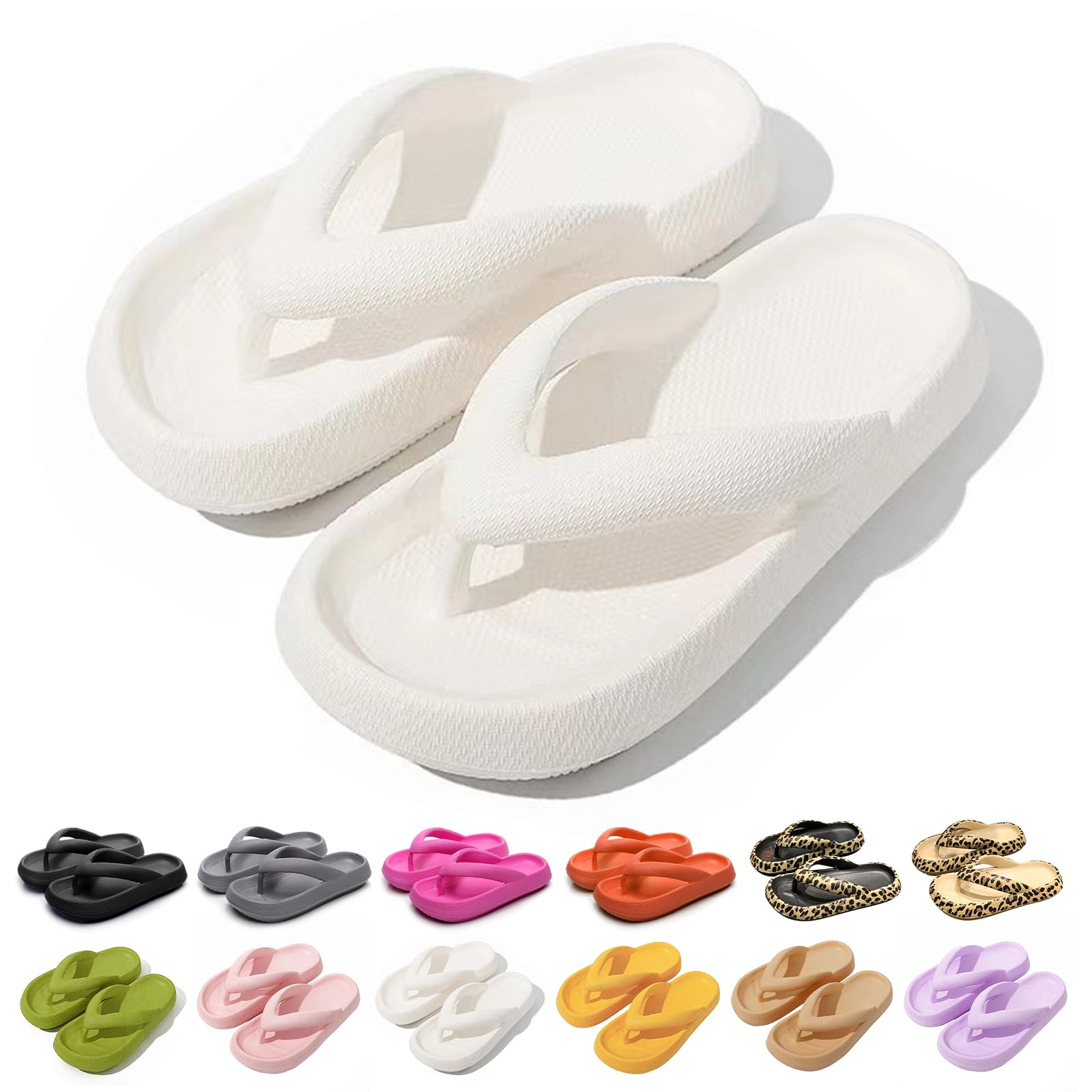 Tongs Hoomall Ultra-confortables – Semelle épaissie 4,5 Cm Antidérapante – Douces Et Légères En EVA – Pour Plage, Piscine, Douche, Maison