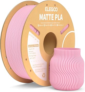 ELEGOO Matte PLA Filament Sakura Pink 1KG, 1.75mm 3D Printer Filament Dimensional Accuracy +/- 0.02mm, 1kg Carboard Spool 2.2lbs for Most FDM 3D Printers