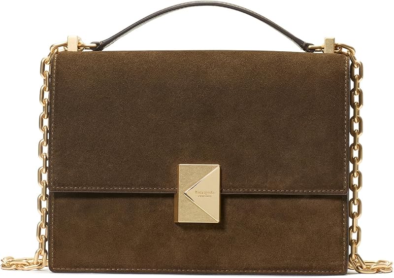 Women's Deco Leather Flap Chain Crossbody