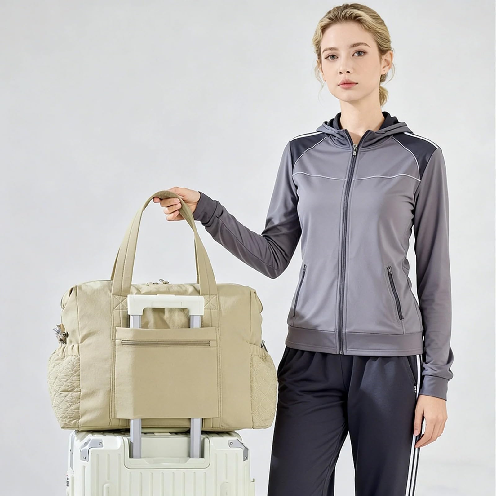 Sac à langer personnalisé de grande capacité pour femme avec nom de bébé