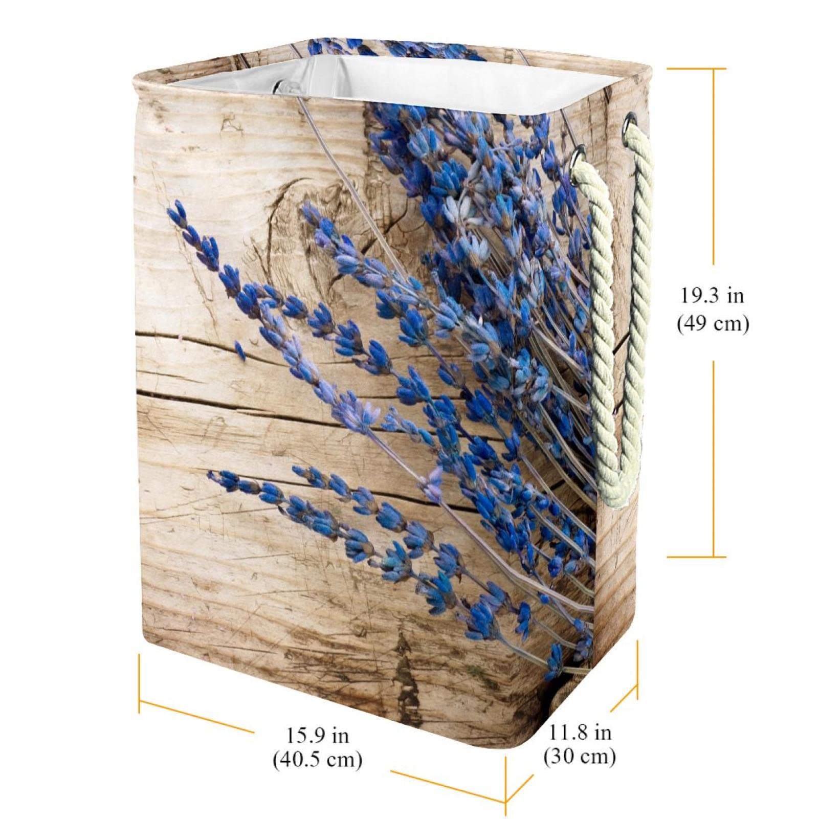 Cesta de lavandería grande con asa duradera, lavanda, cesta de almacenamiento de ropa sucia para dormitorio, baño, dormitorio universitario