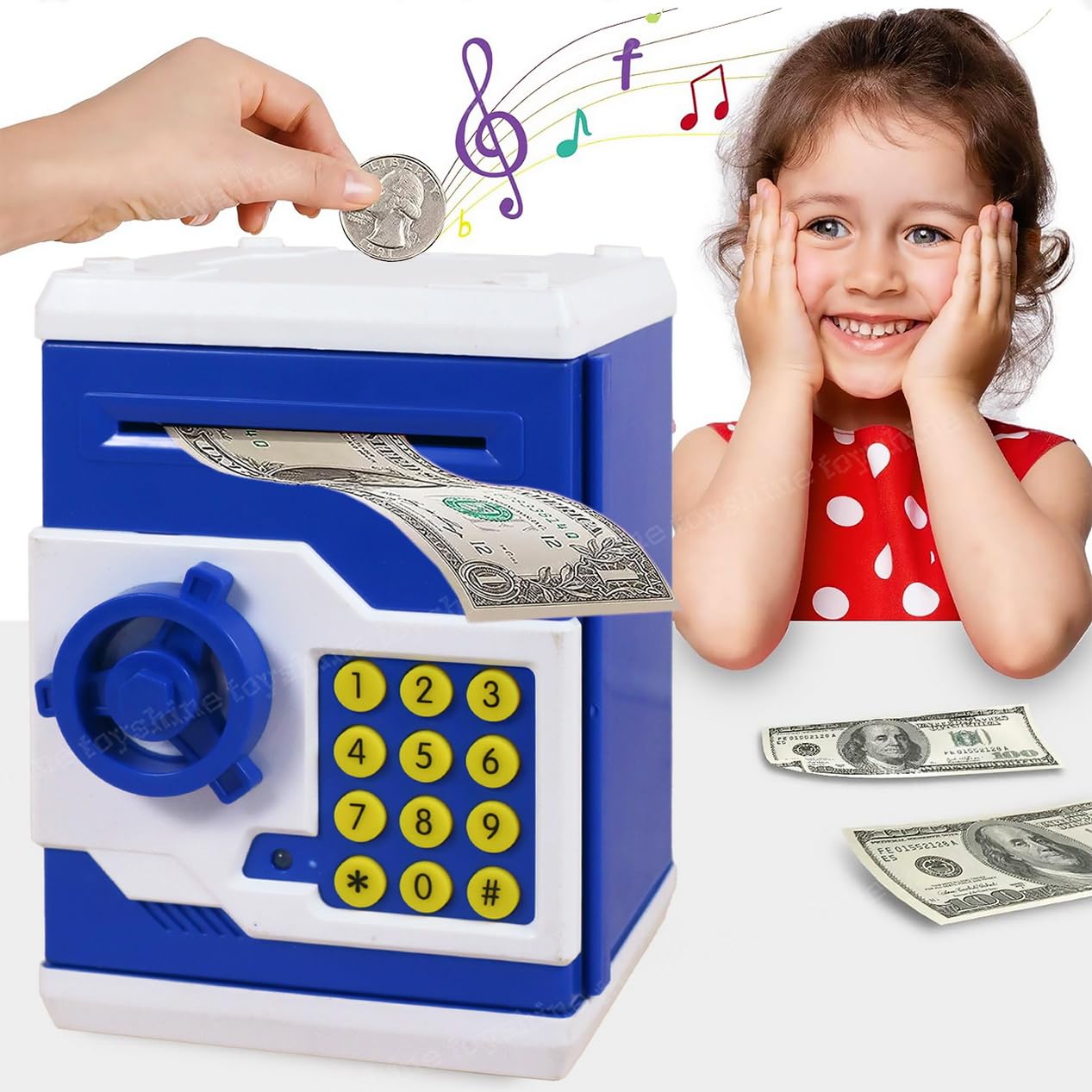 Toyshine Piggy Bank Money Box With Electronic Lock, Atm Machine, Blue, Electronic (B075VQPTJJ) Amazon Price History, Amazon Price Tracker