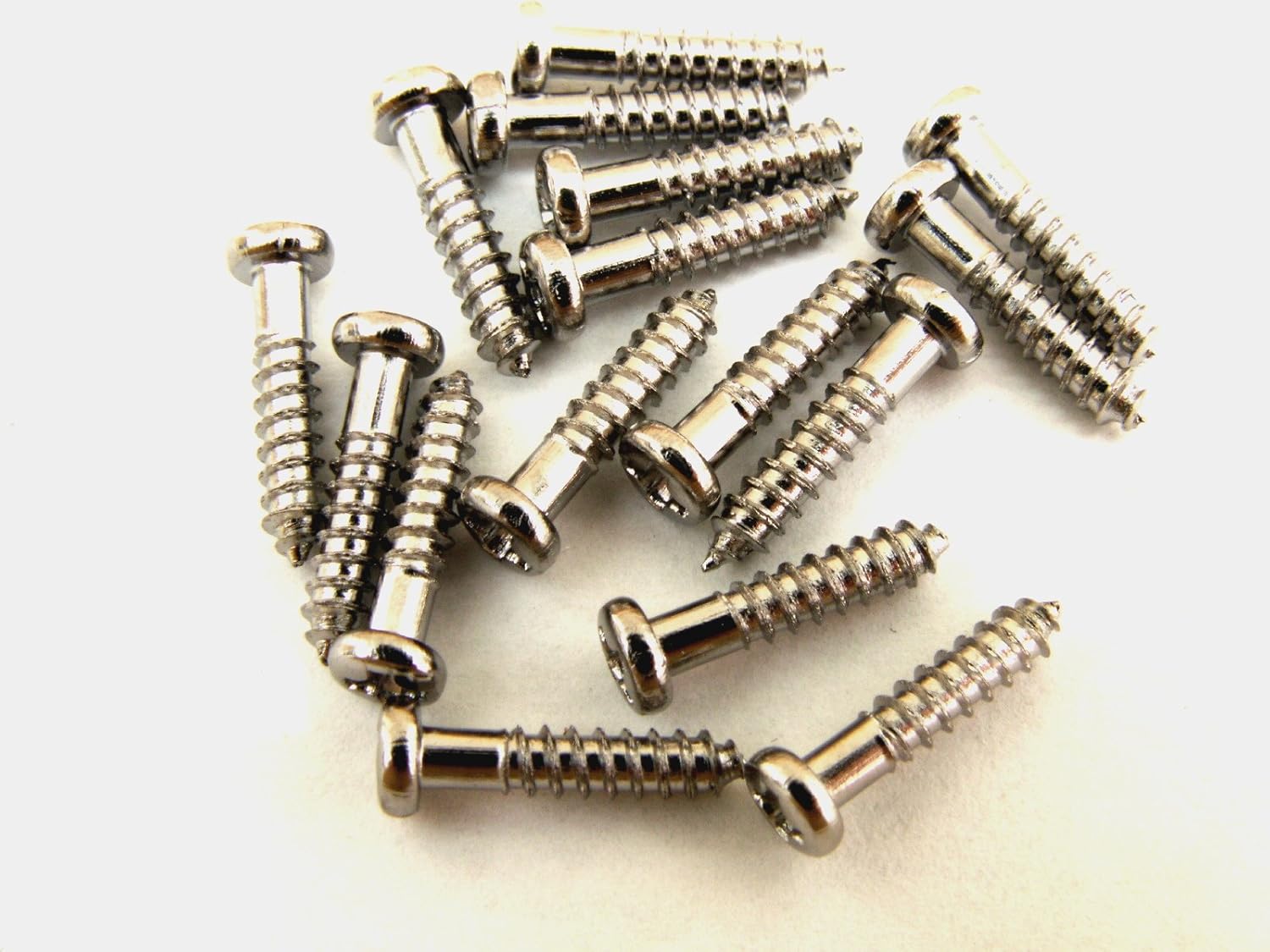16 silver chrome guitar machine head tuner screws 12mm long with 3.6 mm