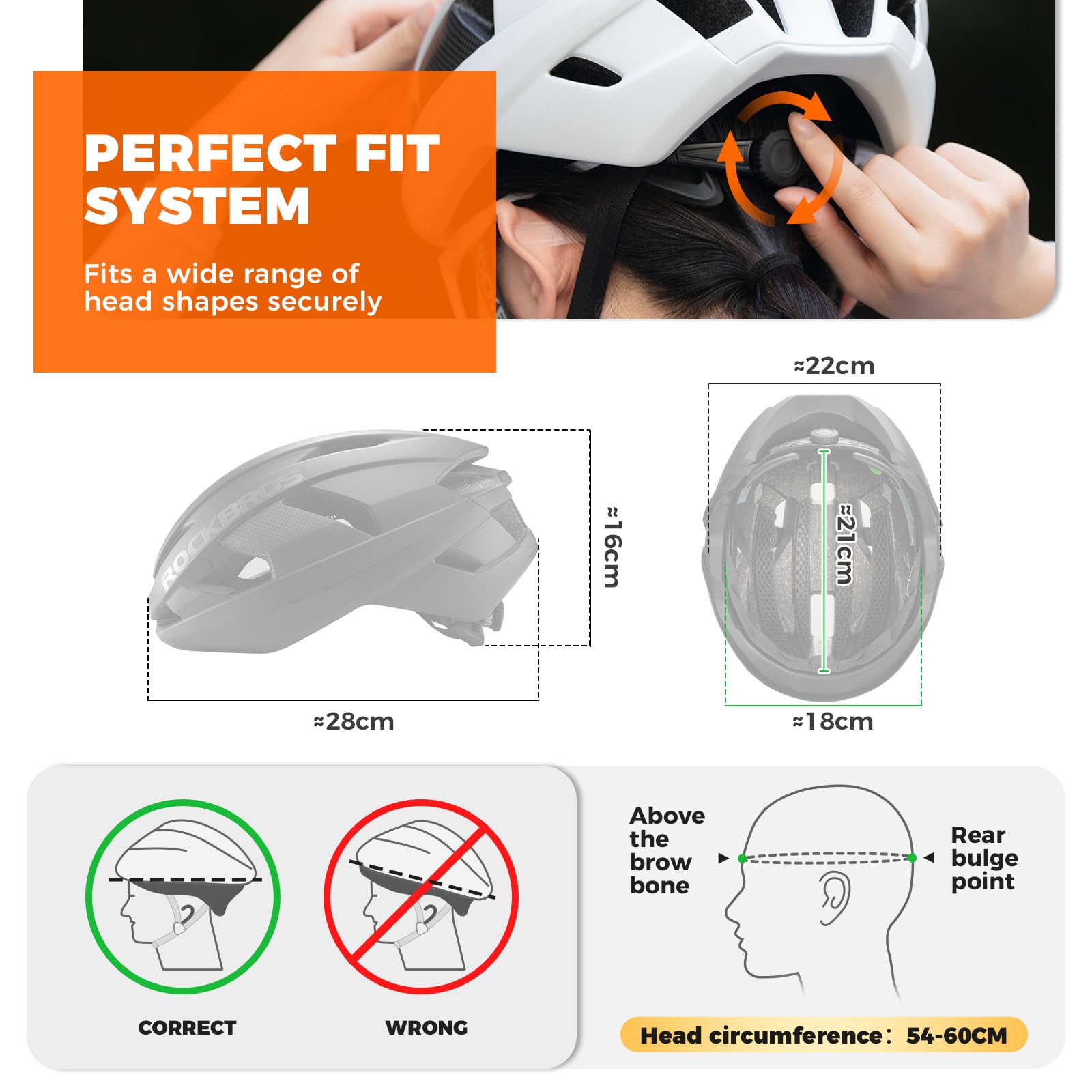 ROCKBROS Casco da Bici Uomo Donna, Casco da Ciclismo con Pannelli Laterali in Carbonio, con Protezione Antiurto 3D Grid, Ventilazione 21 Fori, Chiusura Magnetica, Regolabile 54-60 cm