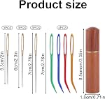 13pcs Large Eye Sewing Needles Kit, Stainless Steel Blunt & Bent Tapestry Needles with Wooden Case for Weaving Crochet Darning Yarn & Embroidery Knitting Crafts Projects Supplies Accessories