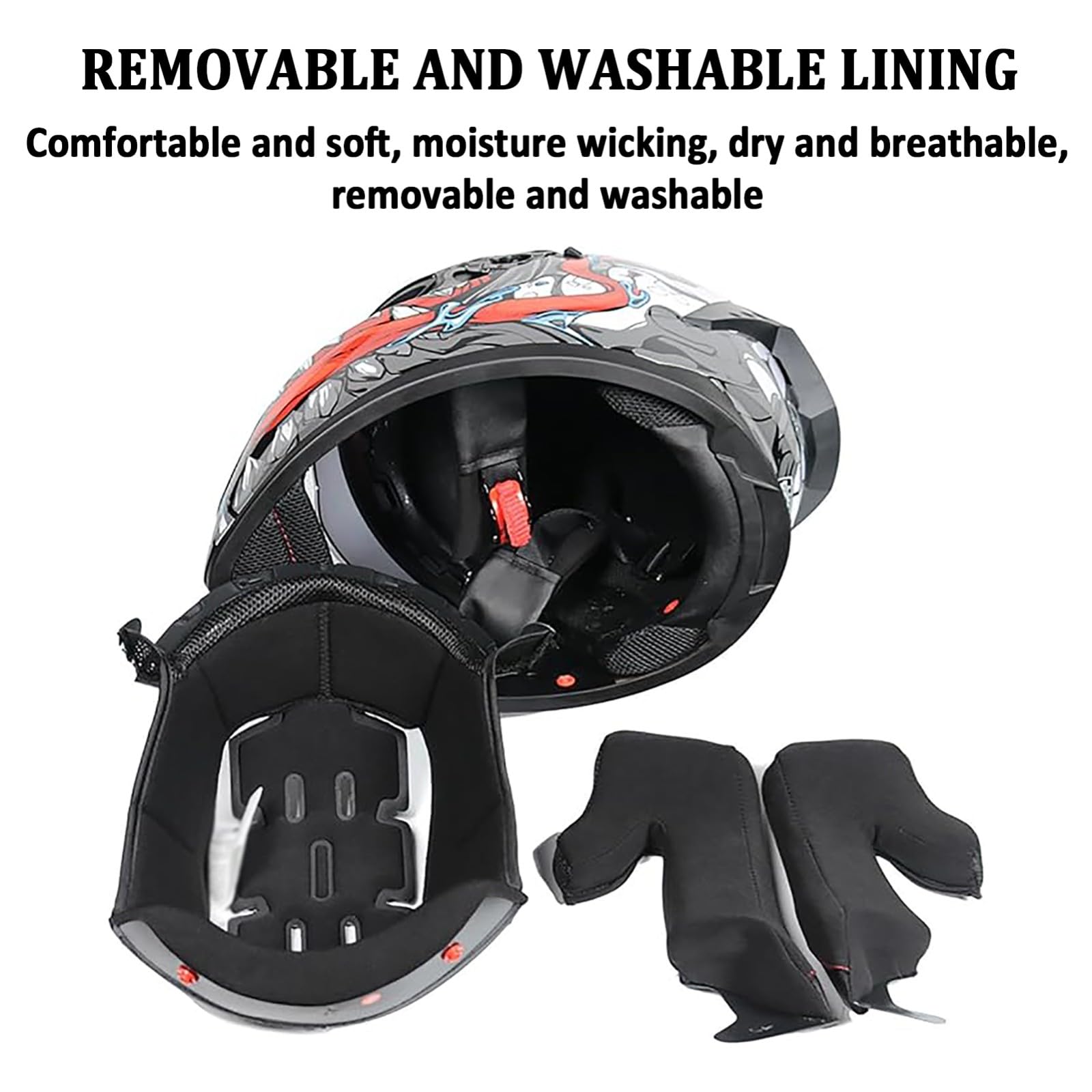 Casco De Motocross, Casco Integral De Motocicleta Homologado Según ECE 22.06, Casco Integral De Motocicleta con Visera Solar Abatible para Hombre Y Mujer