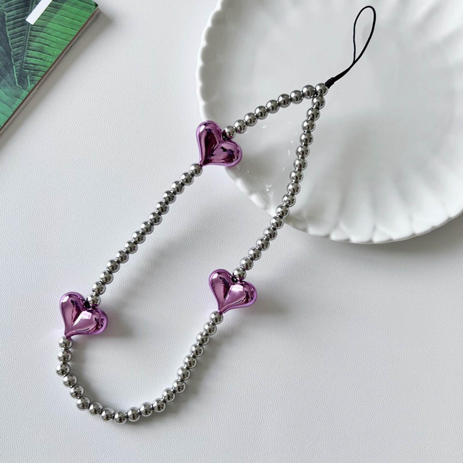 Amazon.co.jp: [BQBQERT] ハート型ビーズ電話ストラップカラフルな