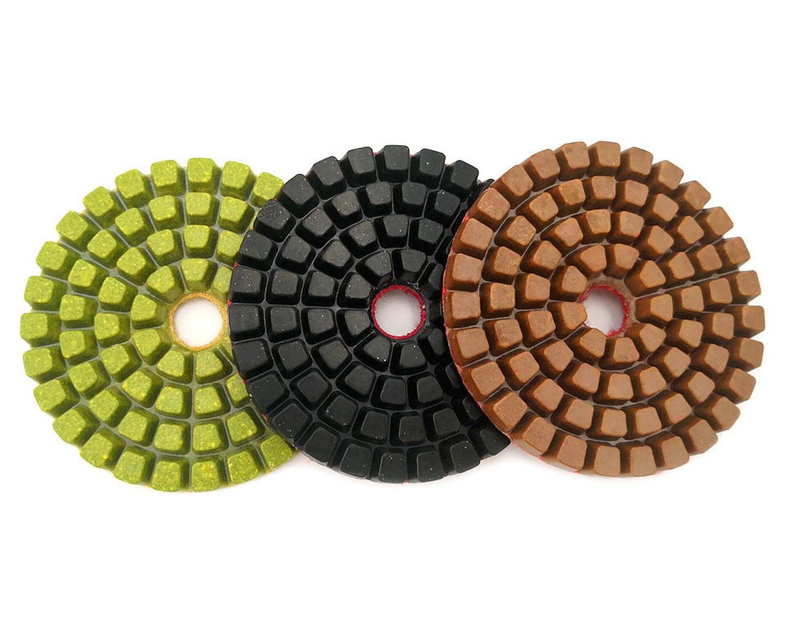 Almohadillas pulidoras de diamante, Juego de 7 discos de lijado for renovar pisos de concreto de 4 pulgadas y 8 mm de espesor for pulido de pisos de concreto(3000)