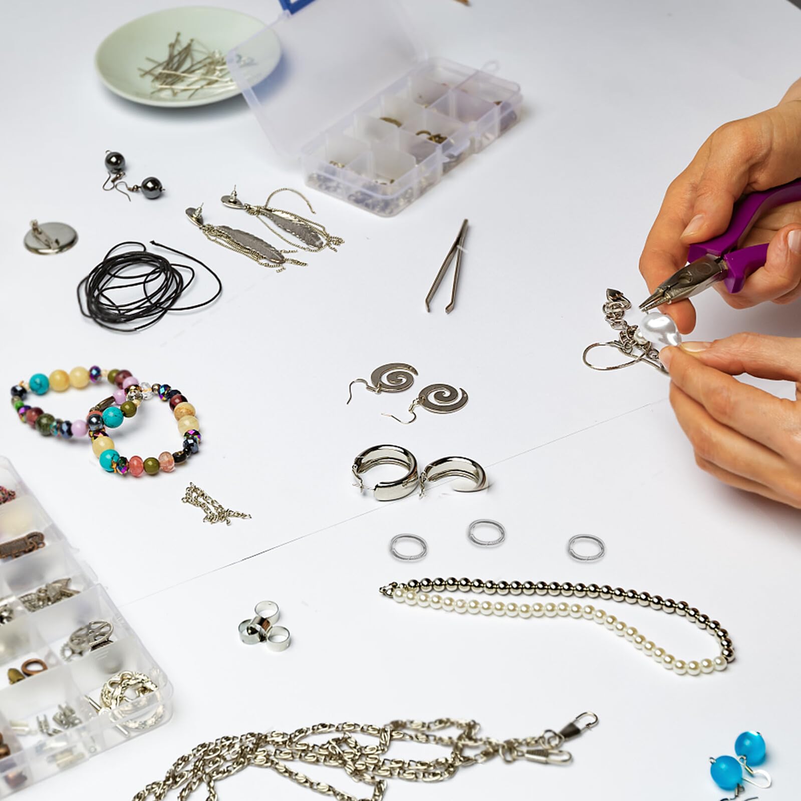 SUPVOX Cierres de Joyería de Resorte Ovalados 10mm X 13mm 2 Piezas, Conectores de Plata 925 para Pulseras y Collares Diy, Cierre Seguro y Versátil para Fabricación de Joyas