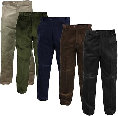 Mens Cord Trouser Olive Pure Cotton 