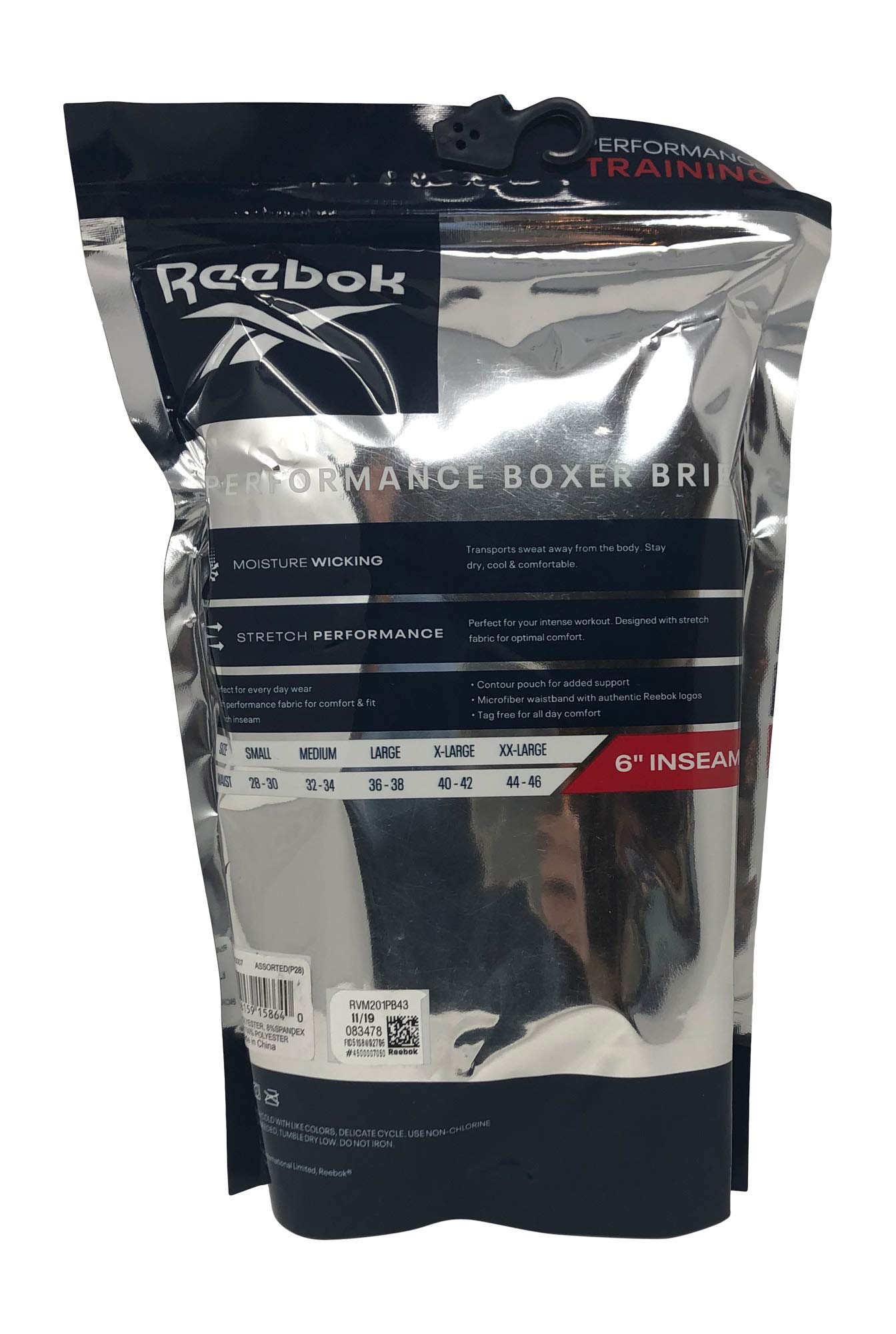 Reebok Paquete de 4 calzoncillos tipo bóxer para hombre