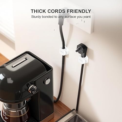 Miniatura 4 de Picozon Picozon - Paquete de 6 soportes magnéticos para cables, organizador de cables adhesivos Picozon para teléfono, cargador USB, organizador