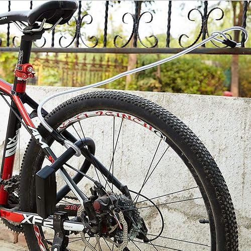 Miniatura 5 de Cable de seguridad de acero inoxidable,Cable de acero trenzado de doble bucle Bloqueo flexible de cable de bloqueo de 38 pulgadas