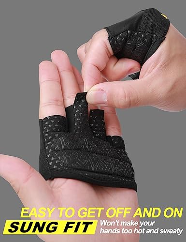 Miniatura 5 de KUTOOK Guantes de levantamiento de pesas para mujeres, guantes de entrenamiento de gimnasio con protección de palma y agarre adicional, guantes de