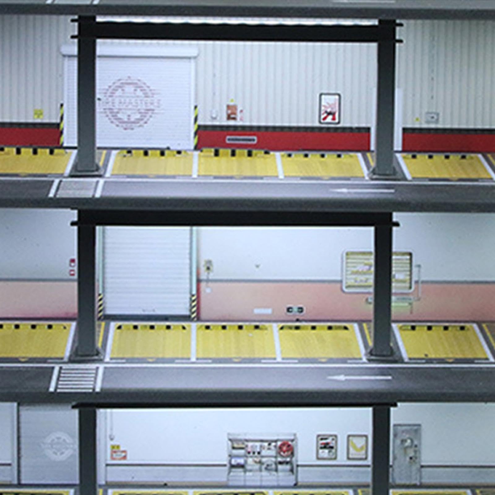 Vitrine für Modellautos Im Maßstab 1:64, Parkhaus Diorama, Aufbewahrungsbox für Spielzeugautos, Style A
