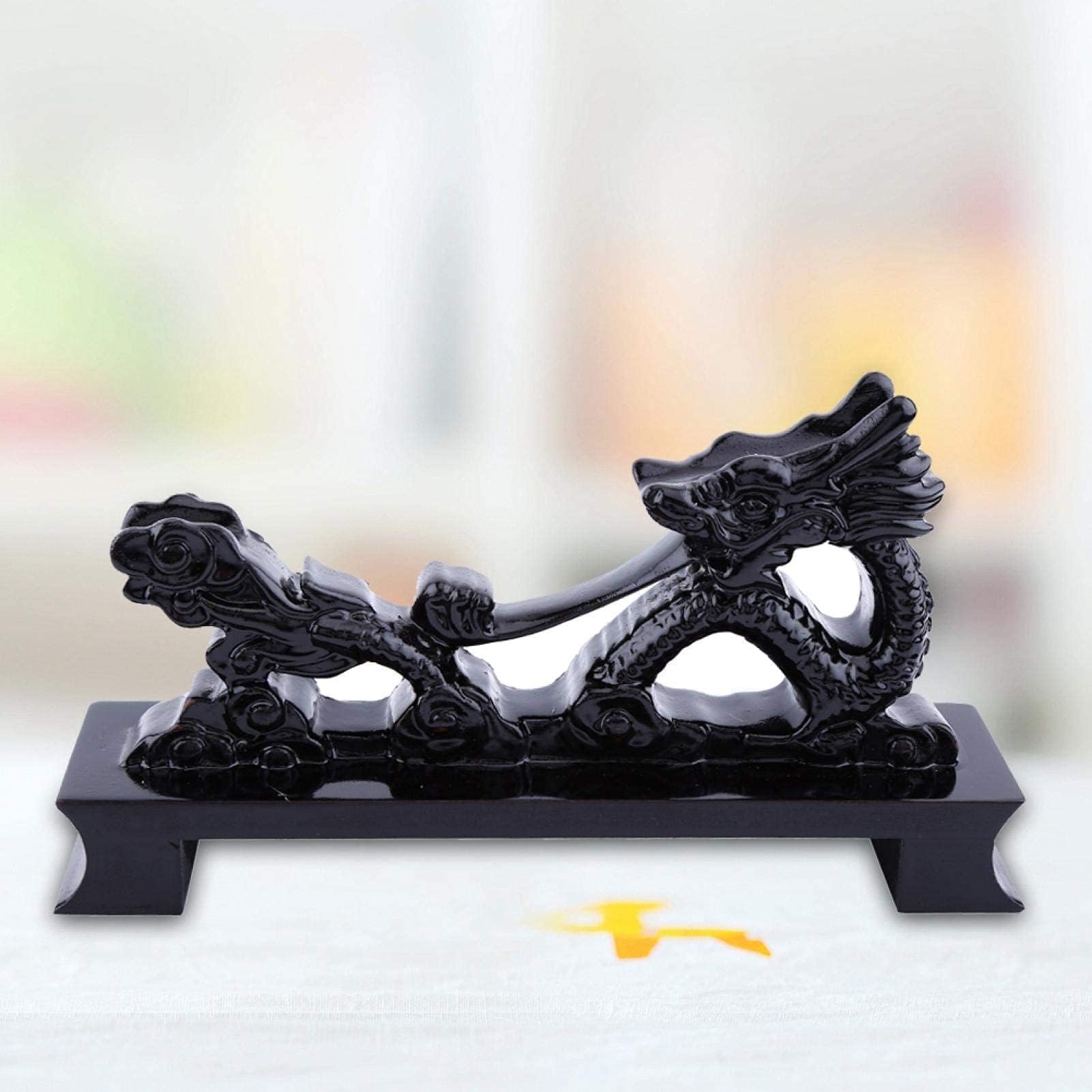 HERCHR Singolo Orizzontale Stand Wakizashi, Supporto per Spada Nero Cinese a Forma Di Drago, Porta Spada Wakizashi Katana Espositore Da Tavolo a Forma Di Drago, Supporto Da Tavolo per Spada