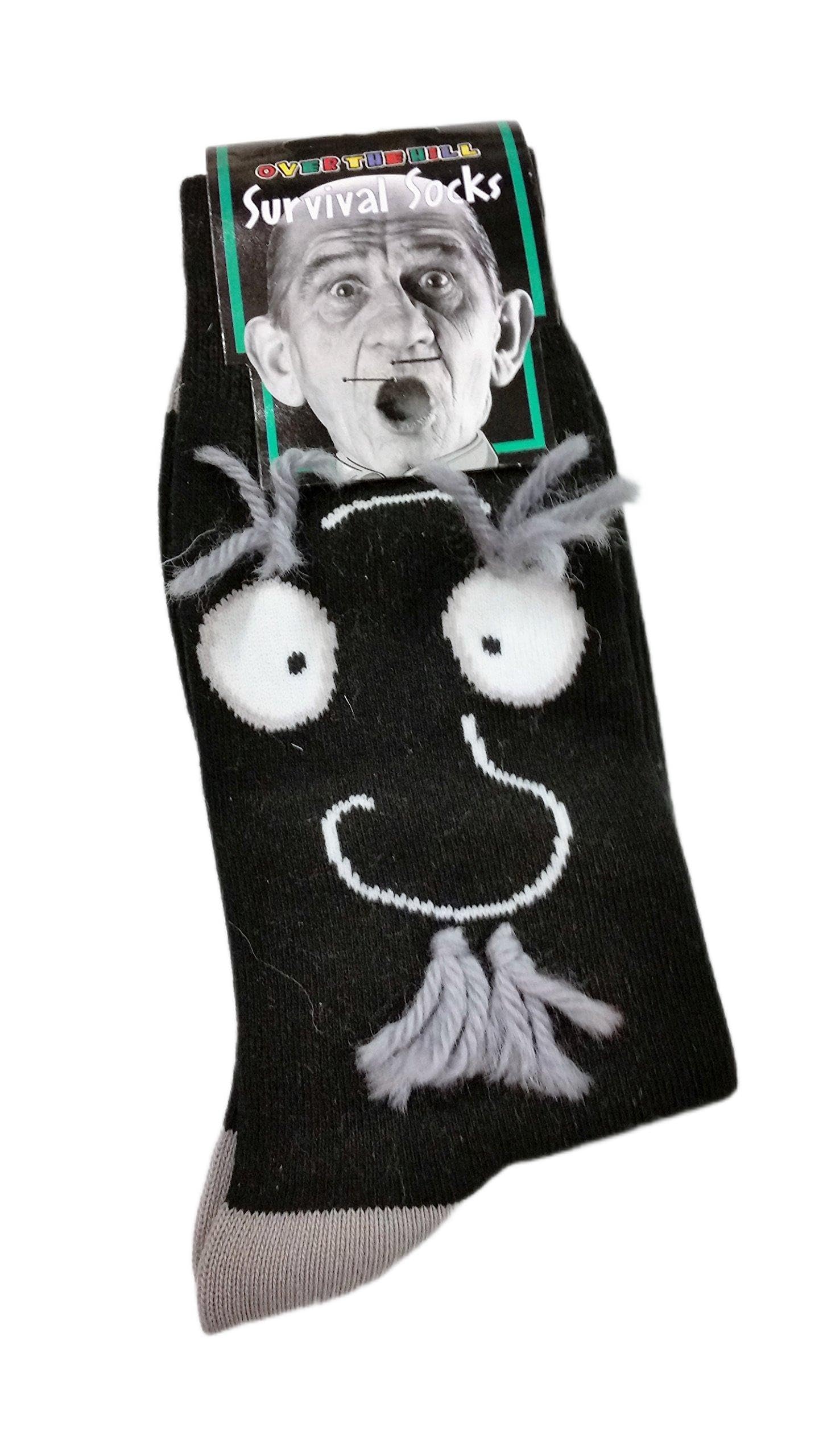 Old Geezer Survival Socks Over the Hill Birthday