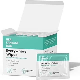 Her Fantasy Box | Toallitas para todo – 100% algodón orgánico, suaves y refrescantes, pH equilibrado, sin fragancia, a base de plantas para el cuerpo, rostro y áreas íntimas, ideal para pieles