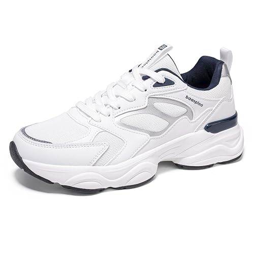 BAASPLOA Women's Gym Fashion Sneakers Lightweight Tennis Platform Chunky Shoes for Women Workout Sneakers Non Slip Breathable Casual Walking Shoes Retro Dad Shoes
