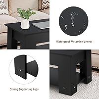 Vista 9 de Tangkula Mesa auxiliar elevable, mesa de cóctel con escritorio elevable, escritorio de café con compartimento de almacenamiento oculto, mesa de té