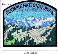 Vista 2 de Viajero del viaje del Parque Nacional Olímpico de 3" bordado coser en hierro en el parche