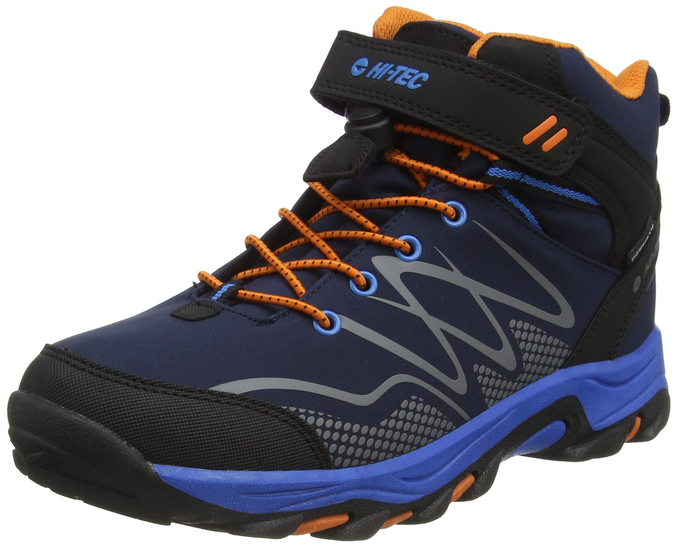 HI-TEC Blackout Mid Child Boots Navy/Orange/Lake Blue UK 10