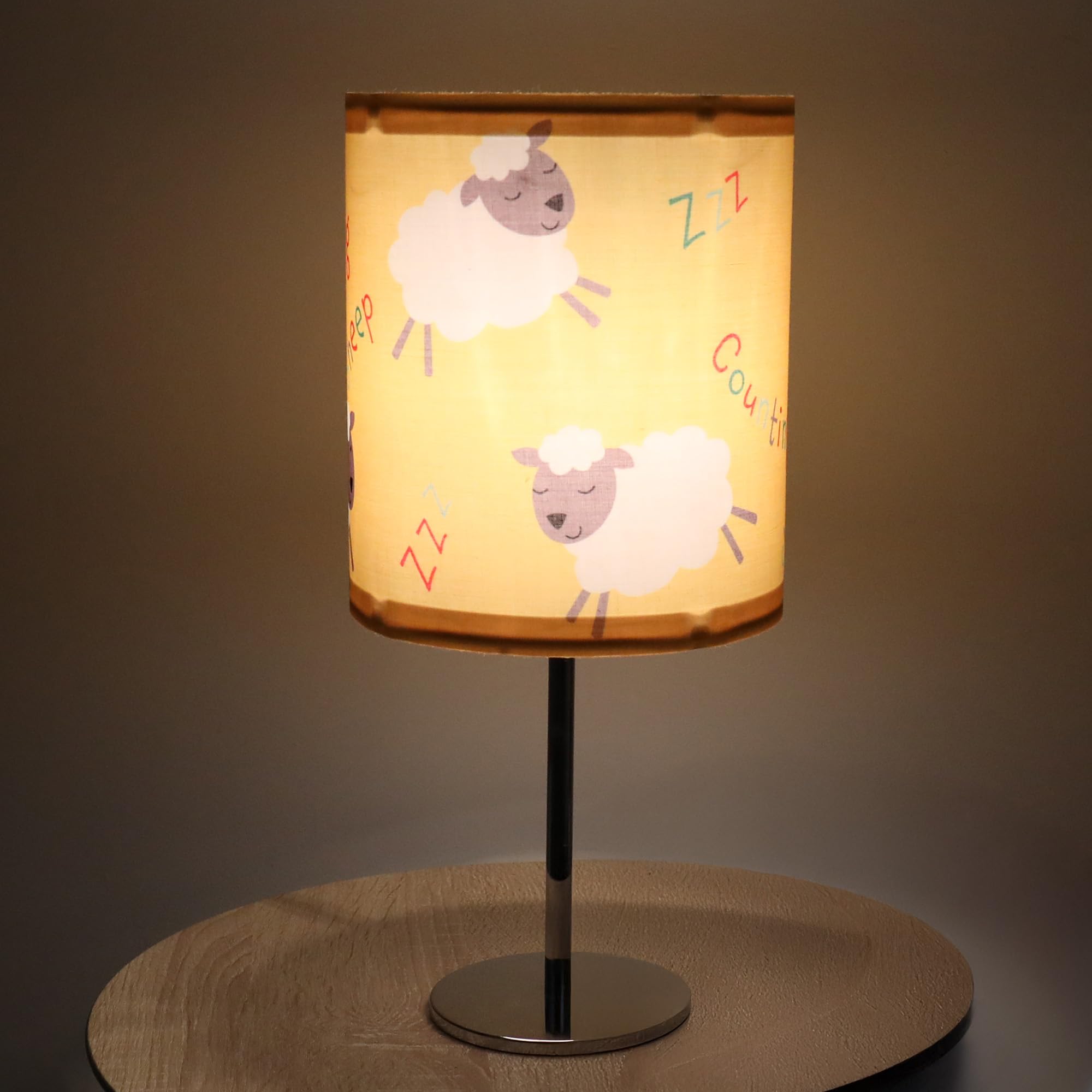 Happy Linen Company Girls Boys Farm Friends Red Tractor Yellow Table 18cm x 21cm Lamp Shade, Green, Lampshade Table 18cm x 21cm - Image 2