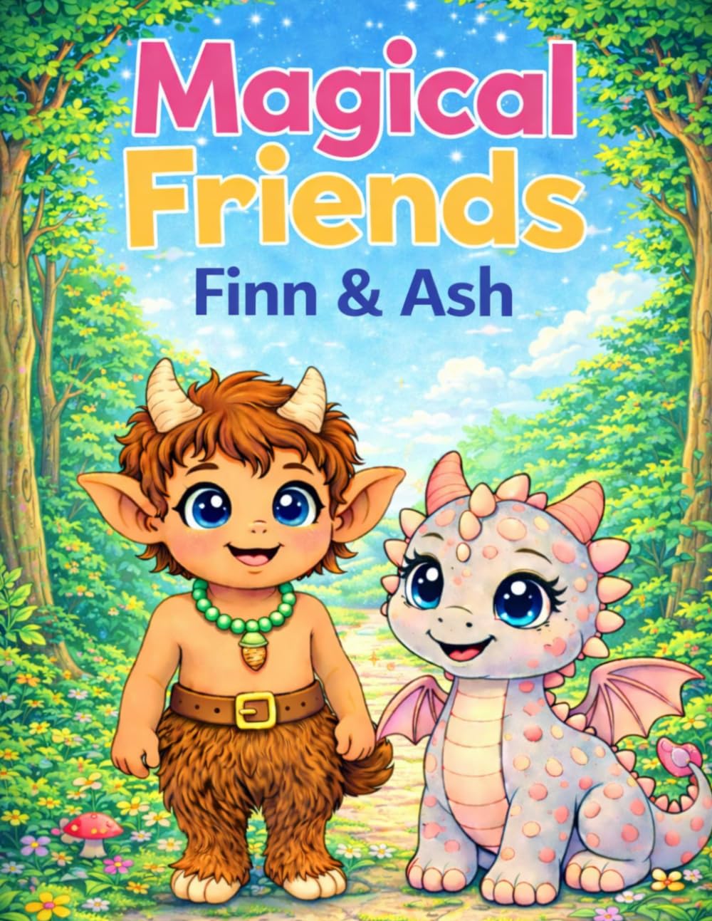 Magical Friends: Finn & Ash: A Cute Fantasy Coloring Book with Dragons, Forest Friends & Magical Adventures for Relaxation & Creativity
