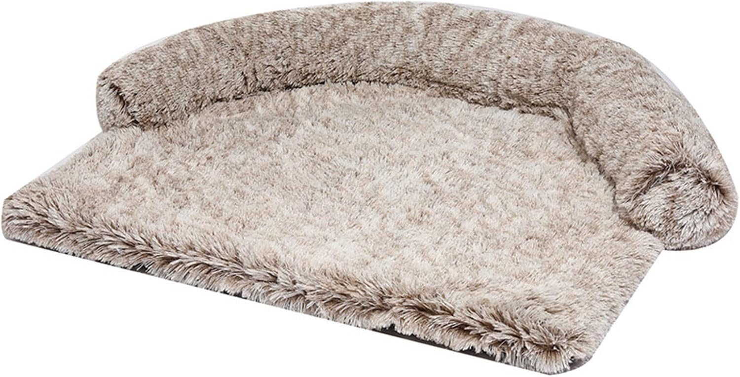 Dog Beds for Car Trunk Living Room Couch Bedroom Bed and Floor Semi-Surrounding Plush Pets Bed Waterproof Fabric Base 4 Sizes S/M/L/XL Cat Beds Removable (Color : Gray-01, Size : Small)