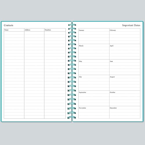 Vista 4 de Daily Planner Undated - A5 To Do List Notebook Hourly Schedules, Spiral Appointment Planner for Women and Men, PVC Hardcover, Inner Pocket, Elastic