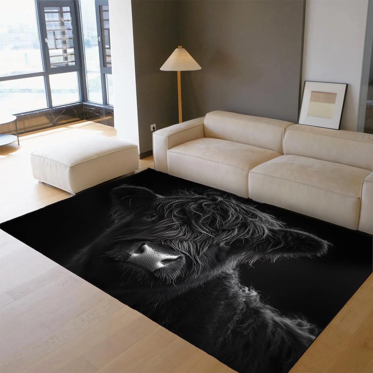 Tapis de sol pour animaux de campagne 180x240 cm noir pour salon de ferme