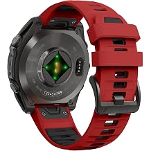Abanen 22mm 26mm Dual Color Sport Silicone Watch Band for Garmin Fenix 8/ Instinct 3 / epix Pro, Soft Wrist strap with Matte Buckle for Fenix 7/6/5, Enduro, Quatix