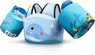 DRQ Toddler Swim Vest, Toddler Floaties for 22-66lbs Kids, Puddle Jumper Kids Life Jacket with Shoulder Harness Arm Wings for Girls Boys 2 3 4 5 6 Years Old
