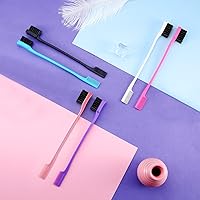 Vista 3 de Yaomiao 12 cepillos de borde de cabello de doble cara, peine de cabello natural para cejas, aseo suave para mujeres (varios colores, estilo sólido)