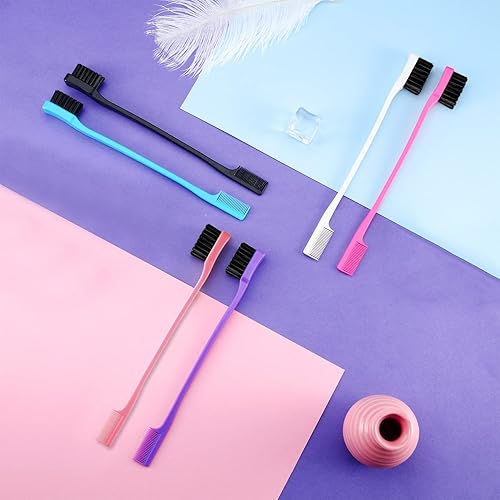 Miniatura 3 de Yaomiao 12 Pieces Hair Edge Brushes Double Sided Edge Hair Comb Natural Styling Eyebrow Combs, Smooth Grooming for Women (Multi Colors,Solid Style)