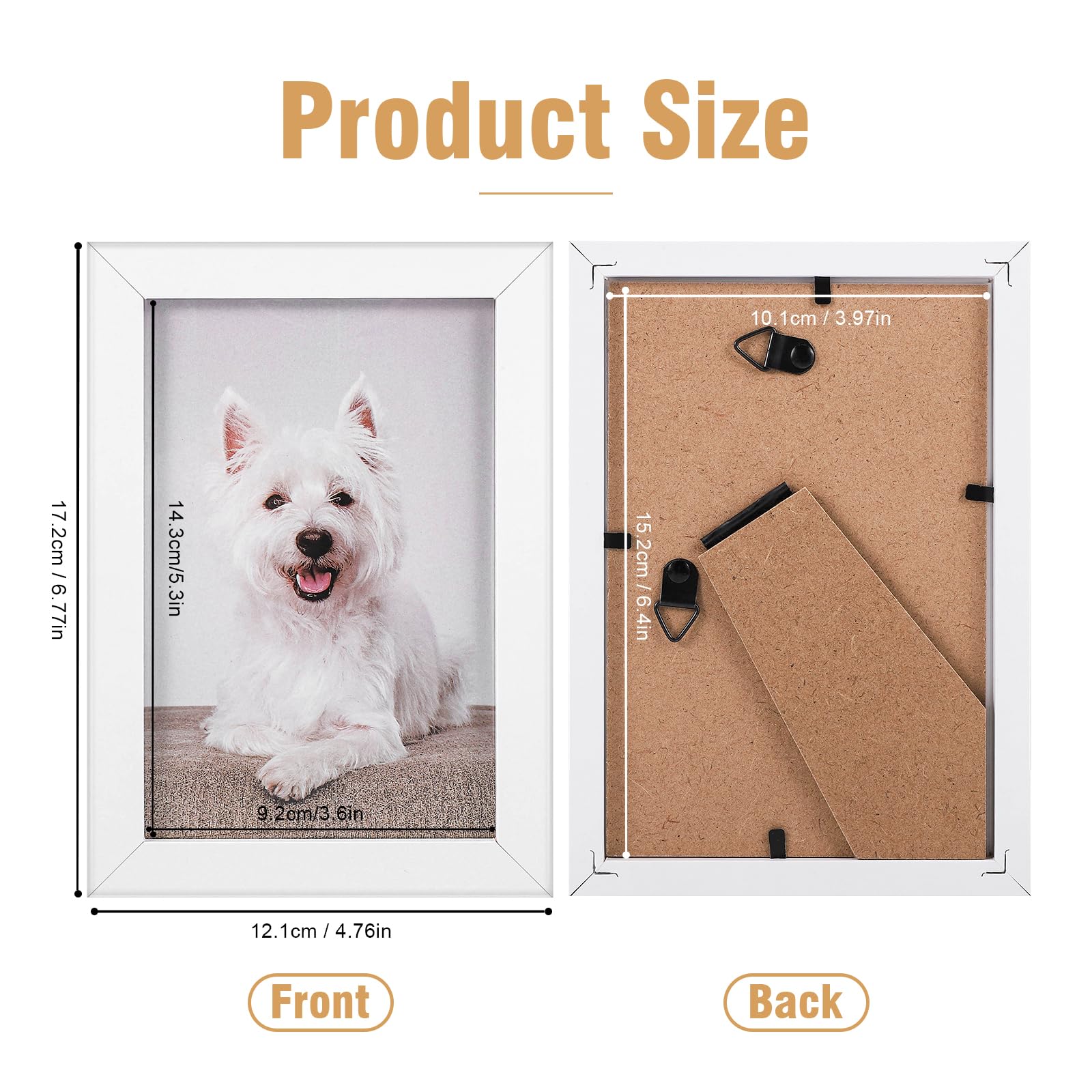 4 Pack Picture Frame, 6x4in Photo Frames Tabletop and Wall Mounting Picture Frames Small Frame with Window for Portrait Photo Landscape - Image 2