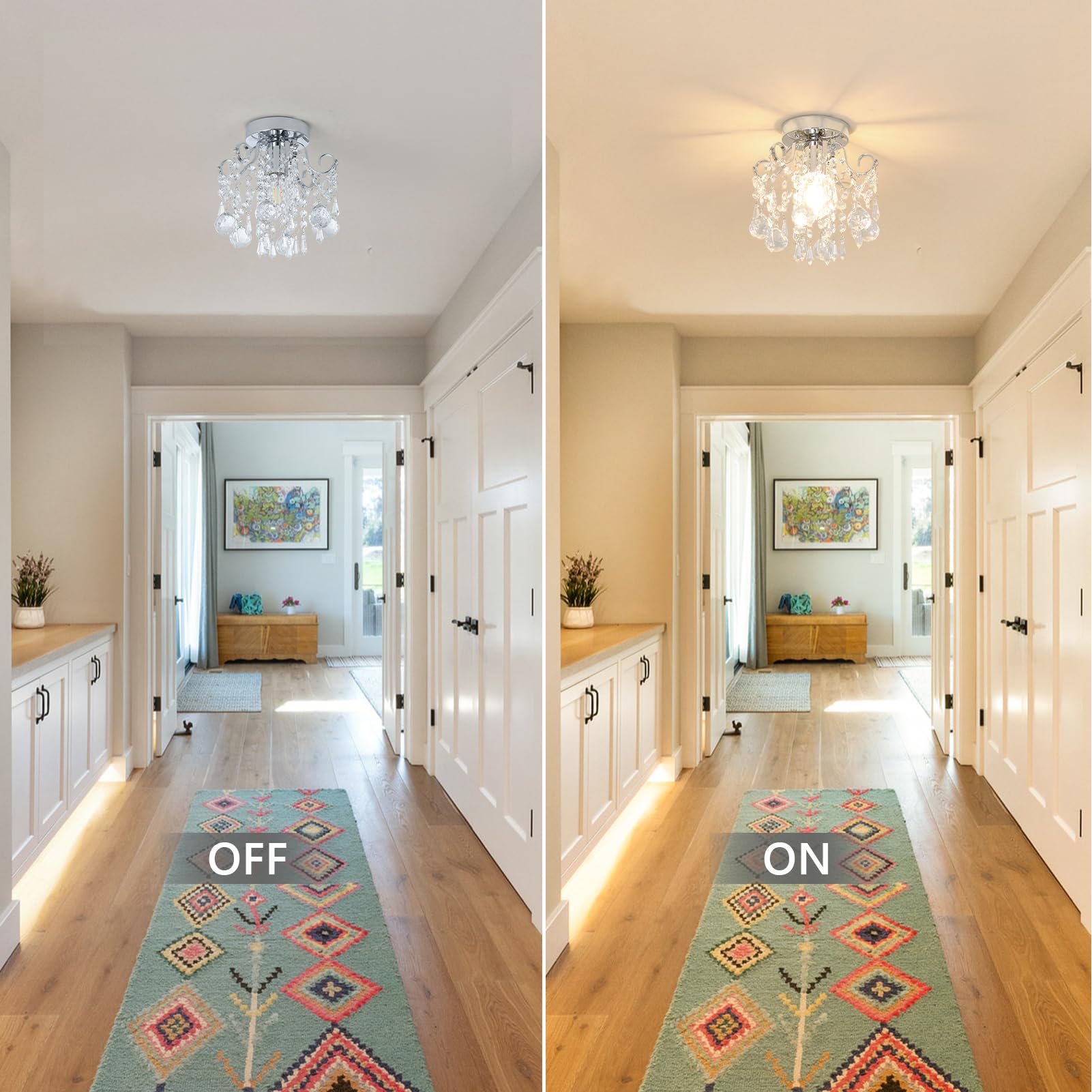 Rayofly Ceiling Lights Living Room, Modern Crystal Chandeliers Ceiling Light - Image 3