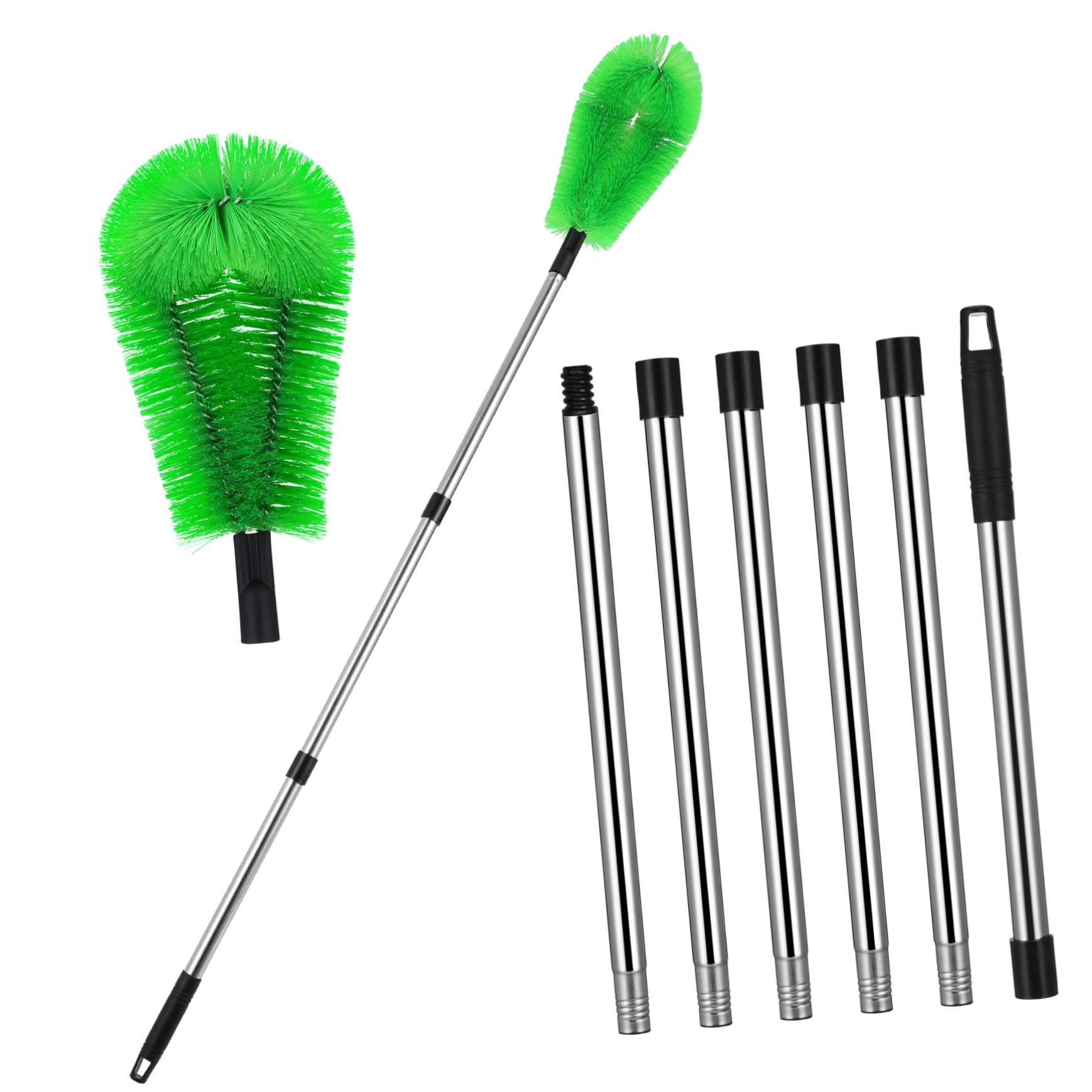 ABOOFAN 1juego Escobilla De Limpieza De Canalones Ajustable Varillas Extensibles Para Techos y Áreas De Difícil Acceso Herramientas De Limpieza Doméstica Para Mantener La Higiene Del