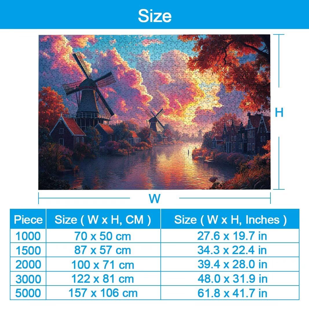 Puzzle Pays-Bas, Puzzle 1000 Pièces Adultes, Puzzles pour Décoration -2211