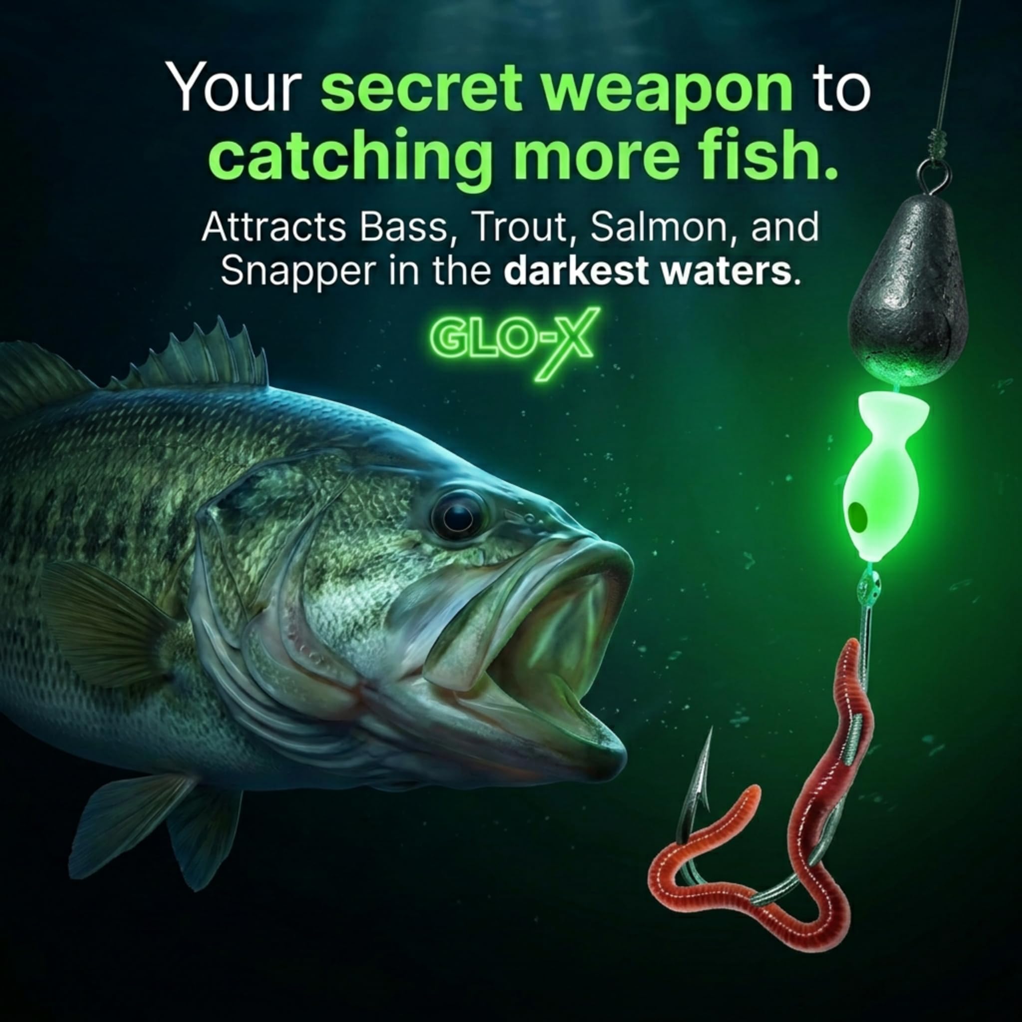 GLO-X 24pcs Fishing Lures Bobbers Soft Plastic Glow Fishing Beads with Eyes, Luminous Glow Attracts Fish Bass Trout Pike Perch Catfish Snapper Salmon in Ice, Freshwater & Saltwater Fishing Accessories