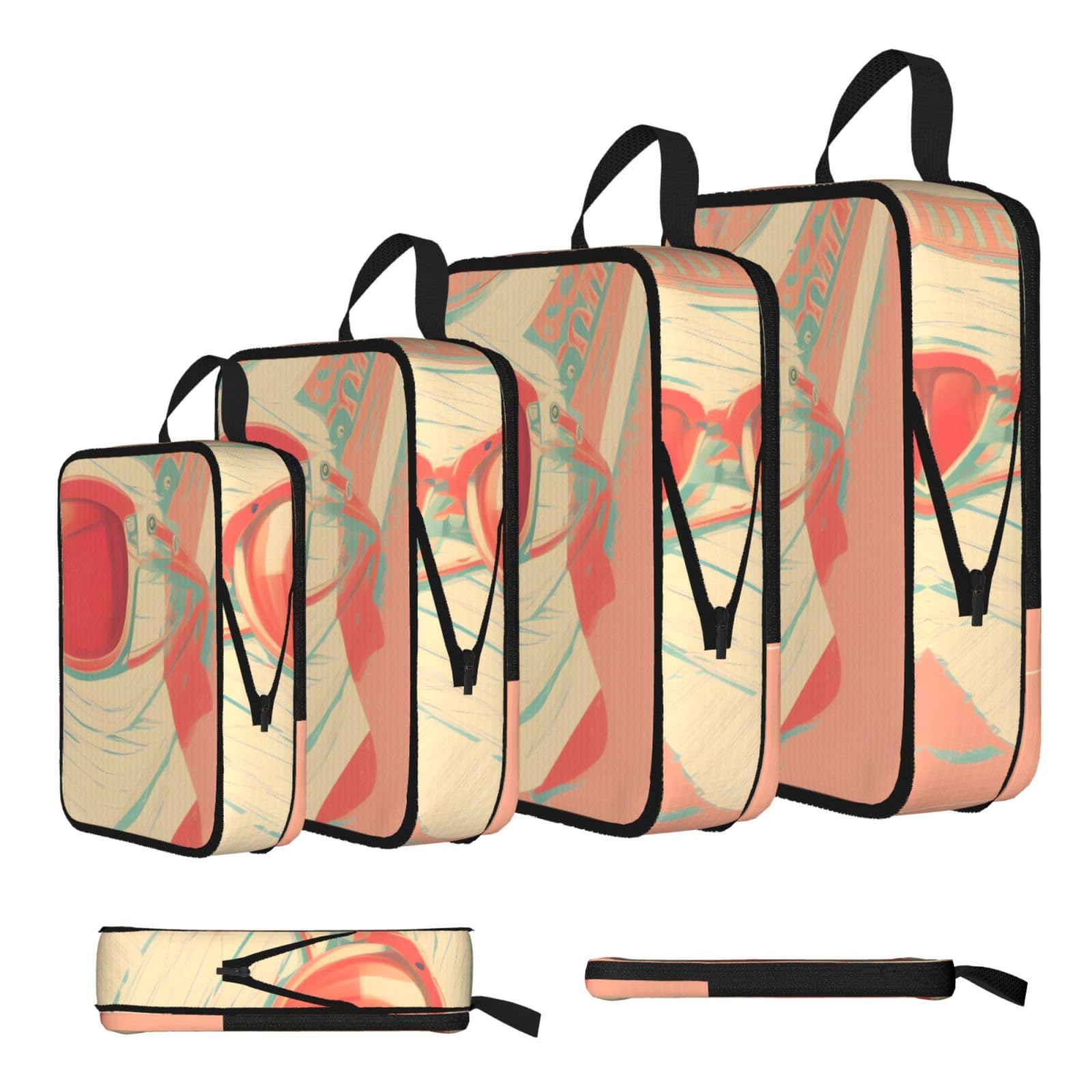 Retro abstract shades Compression Packing Cubes 4 Piece Set