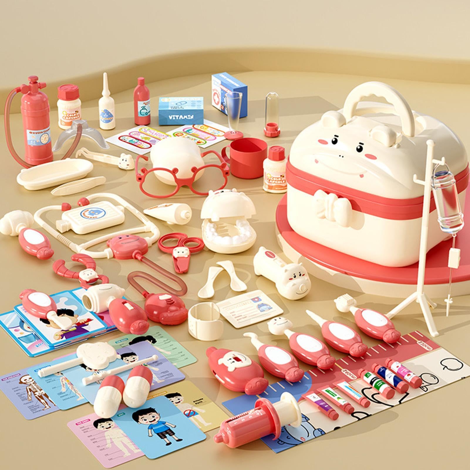 Kit Giocattolo Medico Per Bambini - Kit Medico Per Bambini Con Design A | Forma Di Valigetta - Set Del Dottore Per , Simulazione Medica, Illuminazione E Suoni | Per Ragazzini e Ragazzine