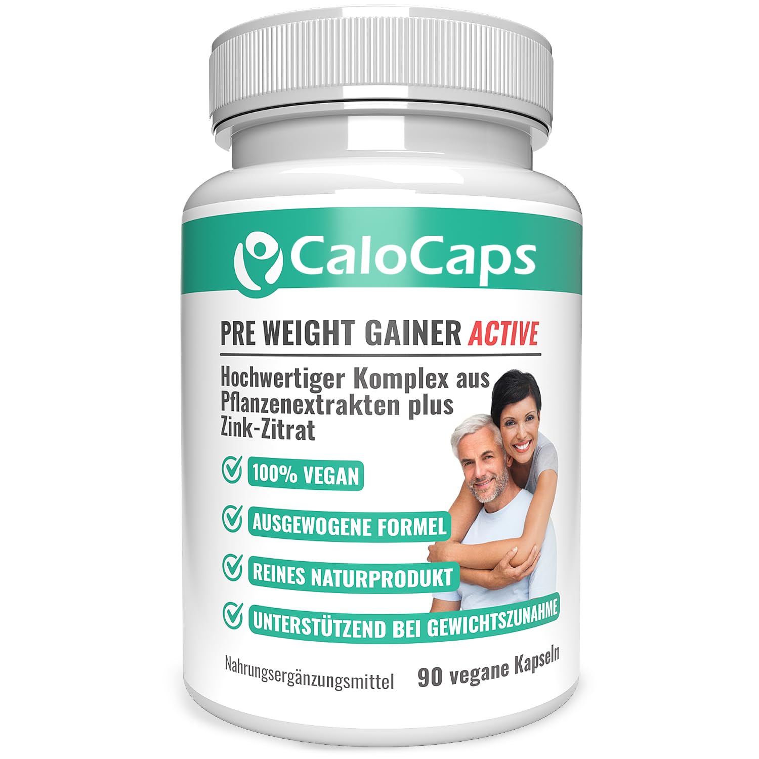 CaloCaps PRE WEIGHT GAINER | 11-Kräuter Bitterkomplex + Zink für Stoffwechsel & Nährstoffverwertung | Natürliche Unterstützung in Aufbauphasen & für Hardgainer | Vegan & Hochdosiert | 90 Kapseln