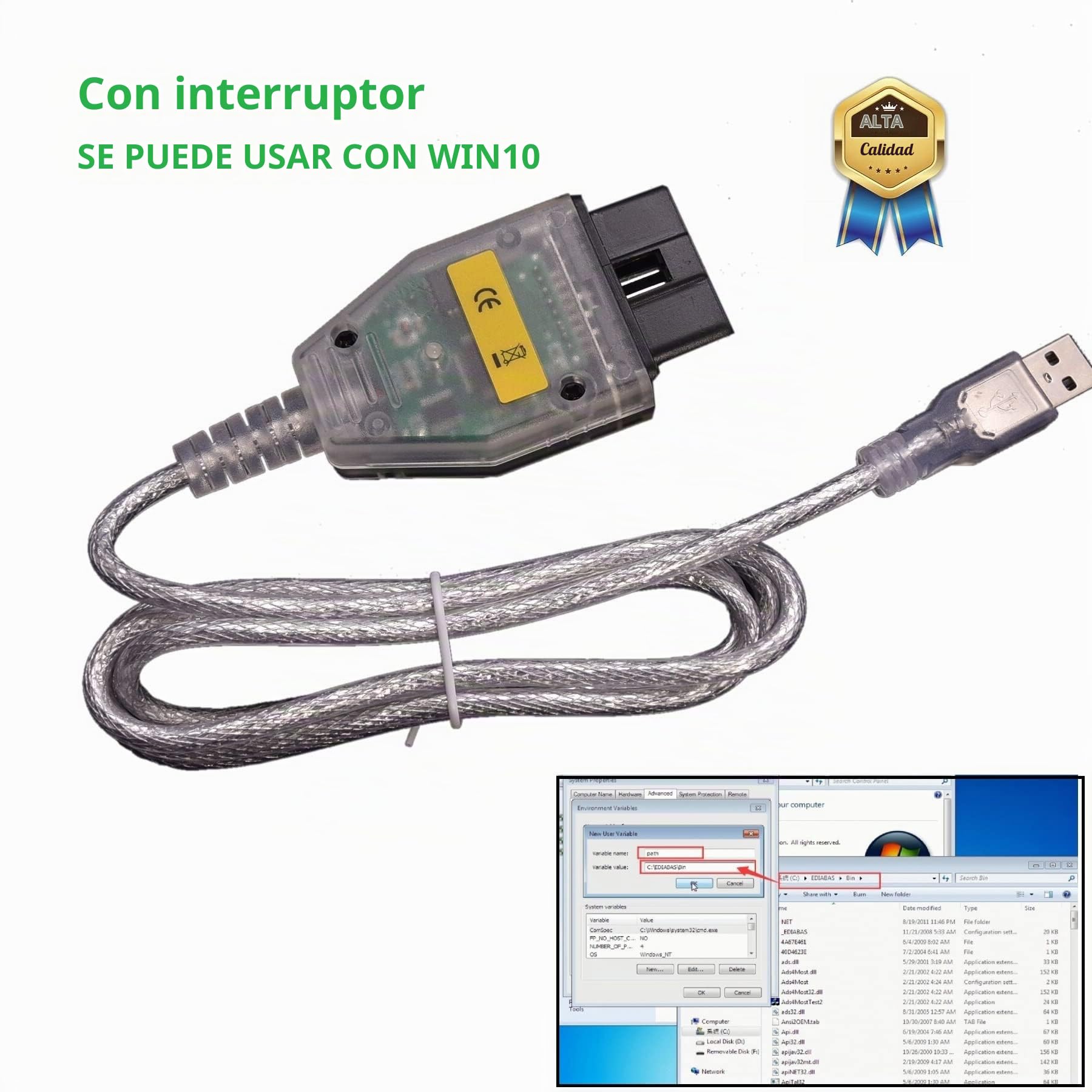 K+ DCAN Ediabas Coding Interface Cable Switch FT232RQ OBDII for R56 E87 E93 E70 from 1996 to 2008