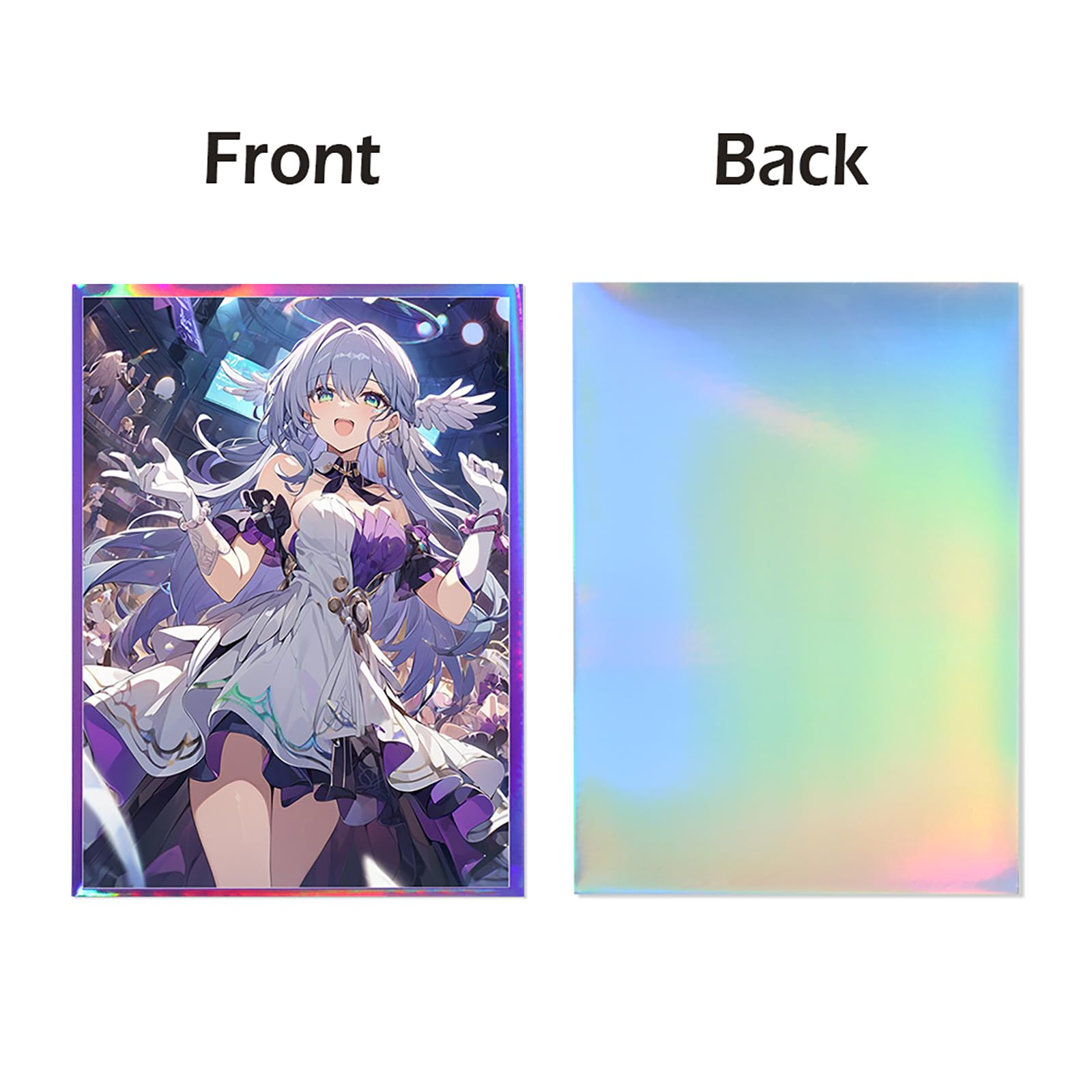 60 PCS Holographic Trading Card Sleeves for MTG HD Printing Card Sleeves Anime Card Sleeves Protective Card Sleeves 67 mm x 92 mm for PTCG/TCG - Image 3