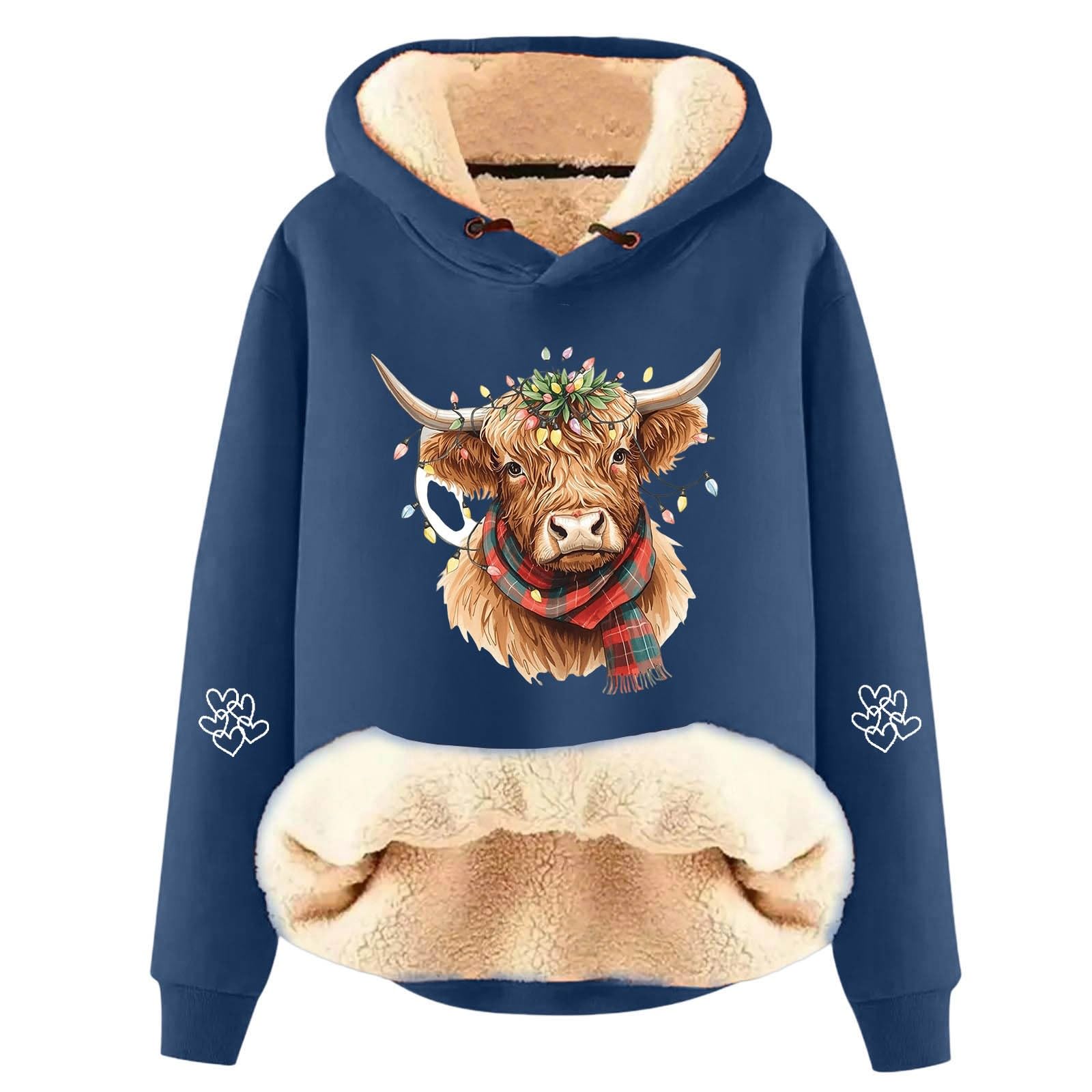 Sweat à capuche vache polaire idéal pour cocooning à la maison