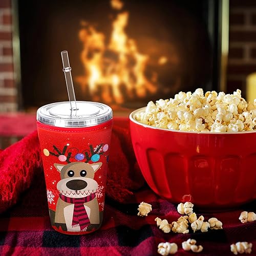 Vista 60 de Patelai Funda aislante reutilizable para café helado, 4 piezas, para bebidas frías, bebidas y soporte para la mayoría de los cafés