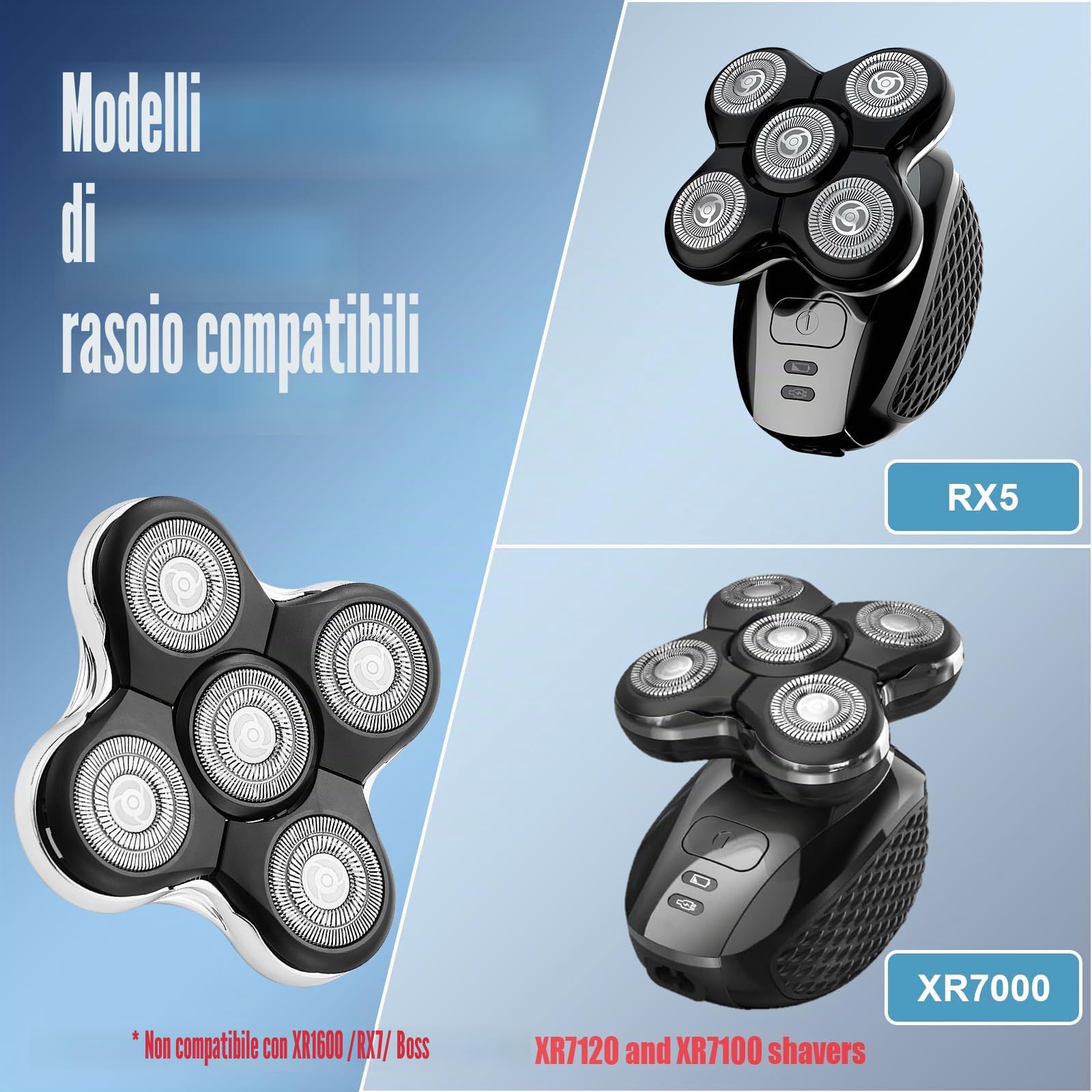 Testine di ricambio per rasoio Remington Balder XR1500,XR1501,RX5 testine (2 pezzi)