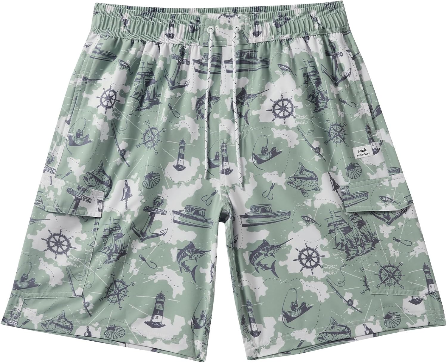 BASSDASH Men's 9" Swim Trunks UPF 50+ Quick Dry Lightweight Beach Board Shorts with Mesh Lining for Fishing & Water Sports